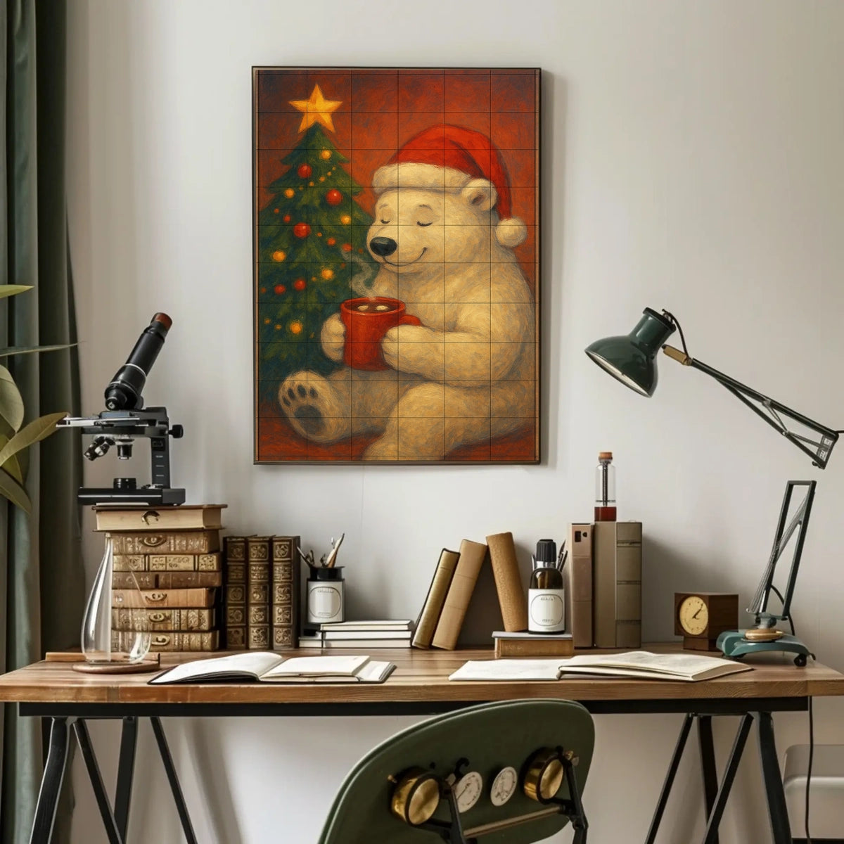 Cozy Christmas Bear Poster