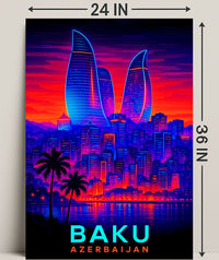 Baku Skyline Azerbaijan Poster PosterGoat