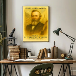 Rutherford B. Hayes 19th President of the United States Vintage Watercolor Poster