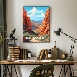 Red Rock Canyon Adventure Travel Poster