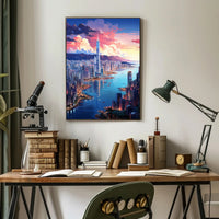 Cityscape At Sunset Poster