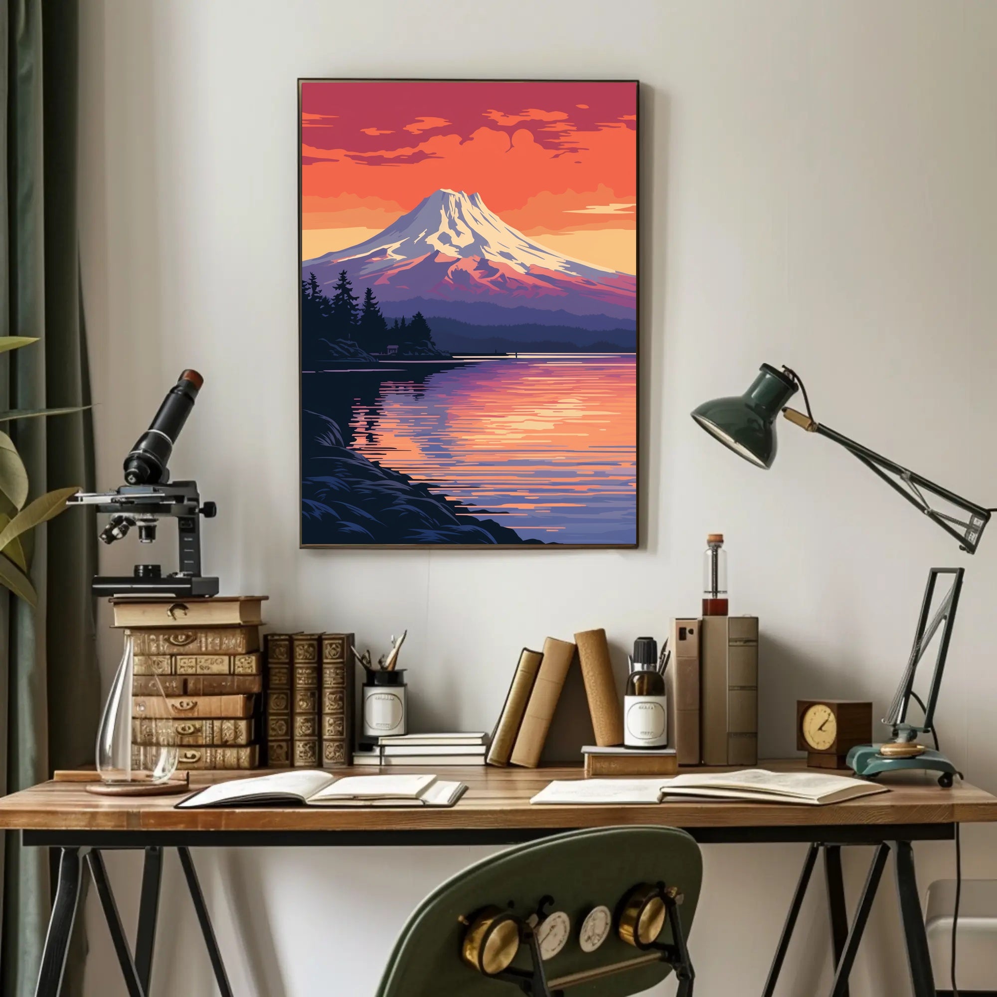 Tranquil Mountain Sunset Poster PosterGoat