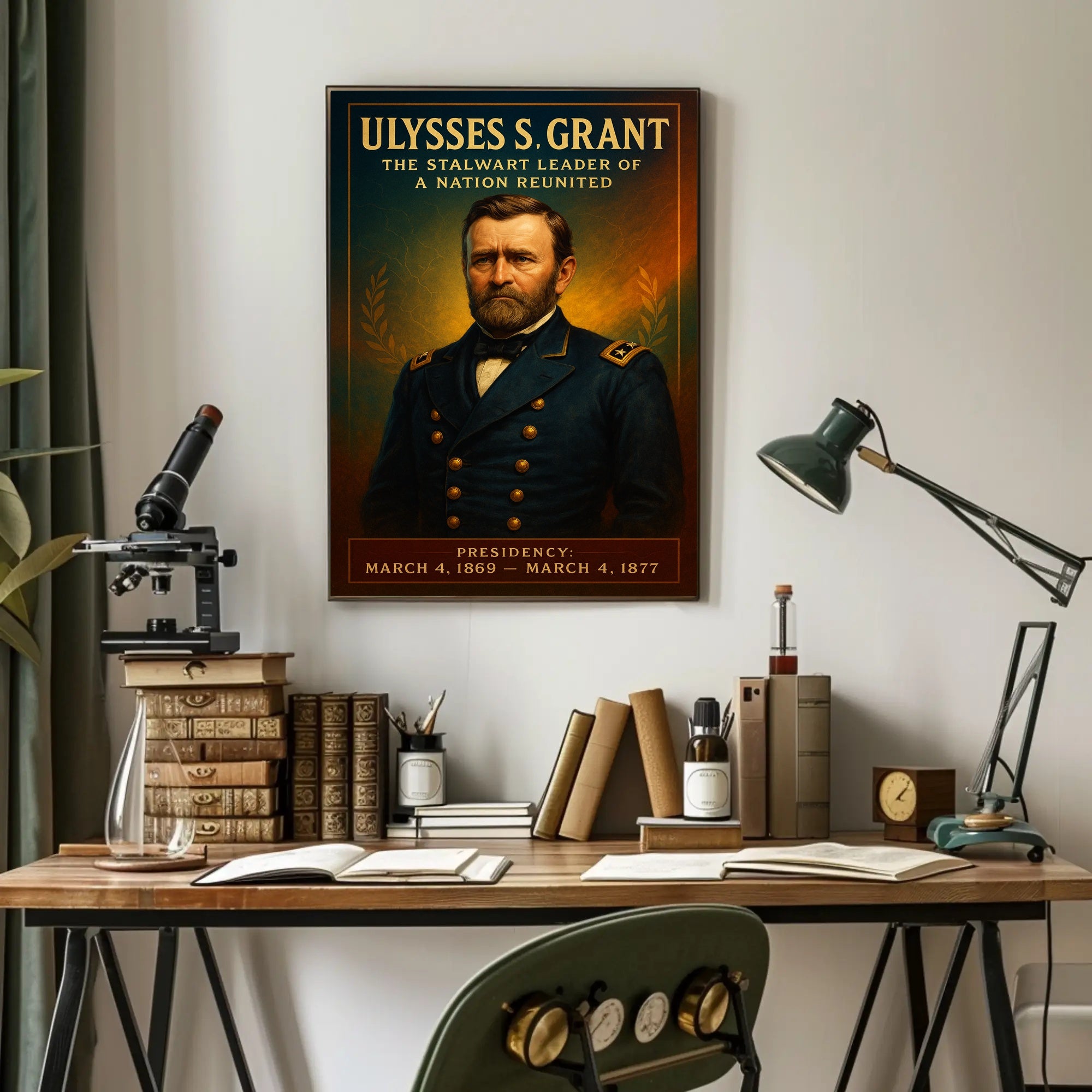 Ulysses S. Grant Vintage Presidential Poster Historical or Presidential Poster