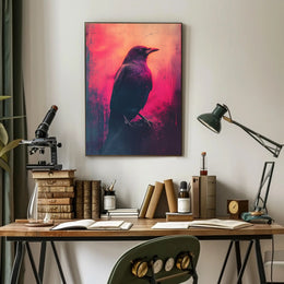 Vivid Crow Portrait Art Print Wall Decor for Home and Office PosterGoat