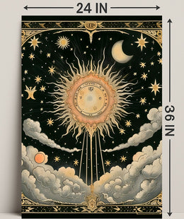 Celestial Sun and Symbols Space or Astronomy Poster