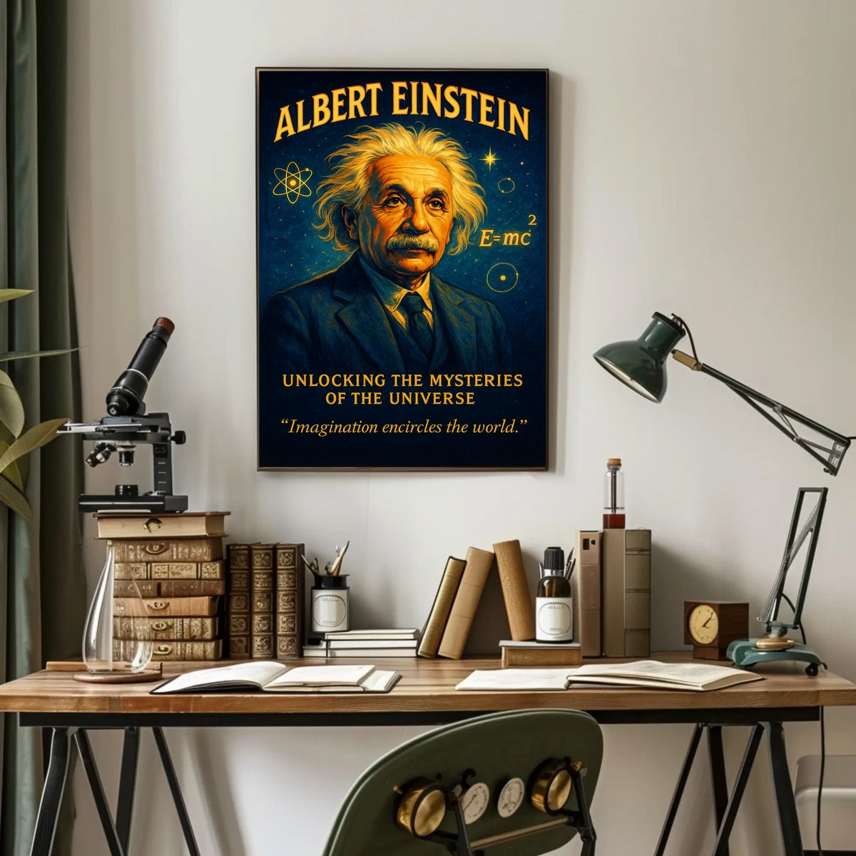 Albert Einstein Inspirational Vintage Science Poster