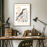 Western Meadowlark Oregon State Bird Art Poster