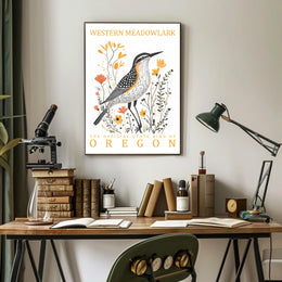 Western Meadowlark Oregon State Bird Art Poster