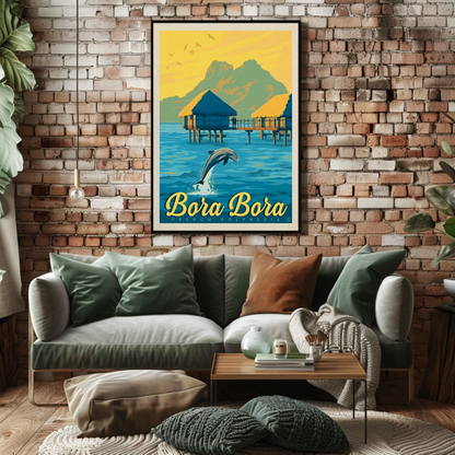 Vintage Poster Bora Bora French Polynesia