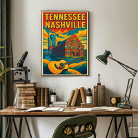 Nashville, Tennessee Music City Vibes Poster