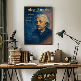 Albert Einstein Inspirational Art Poster for Creativity