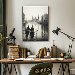 Gondolas On A Venetian Canal Poster