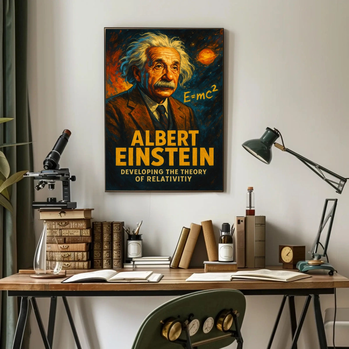 Albert Einstein Developing The Theory Poster