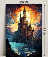 Enchanted Castle At Sunset Poster