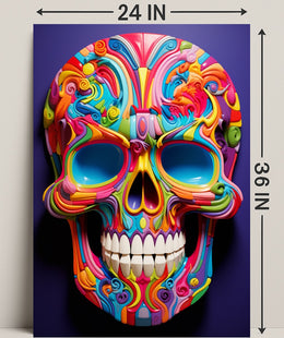 Vibrant Skull Art Poster PosterGoat