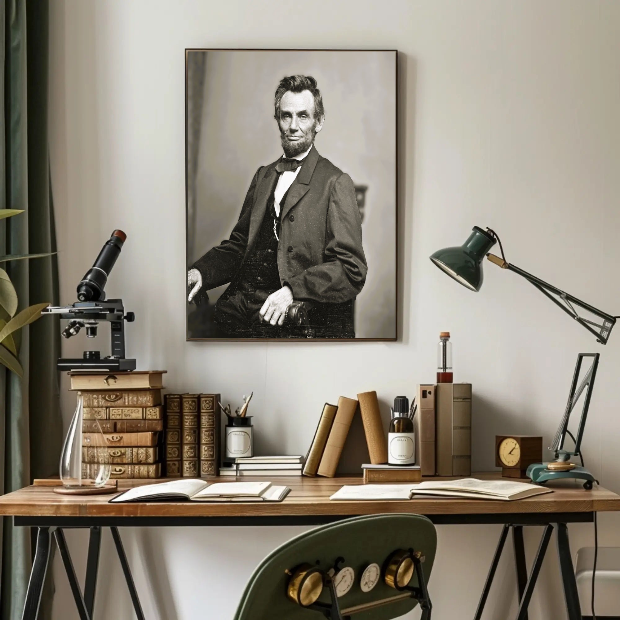 Abraham Lincoln Side Profile Sepia Poster Art Print PosterGoat