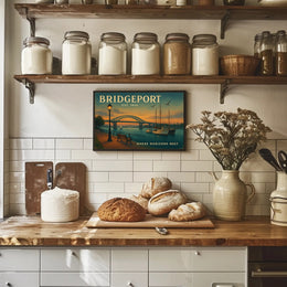 Bridgeport Travel Poster Where Horizons Meet