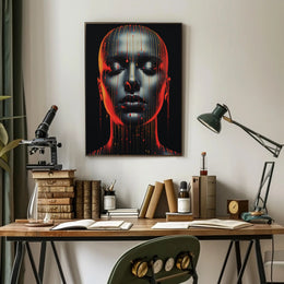 Dripping Colors A Futuristic Portrait Poster
