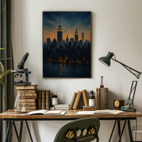 New York City Skyline Poster Impressionist Wall Art