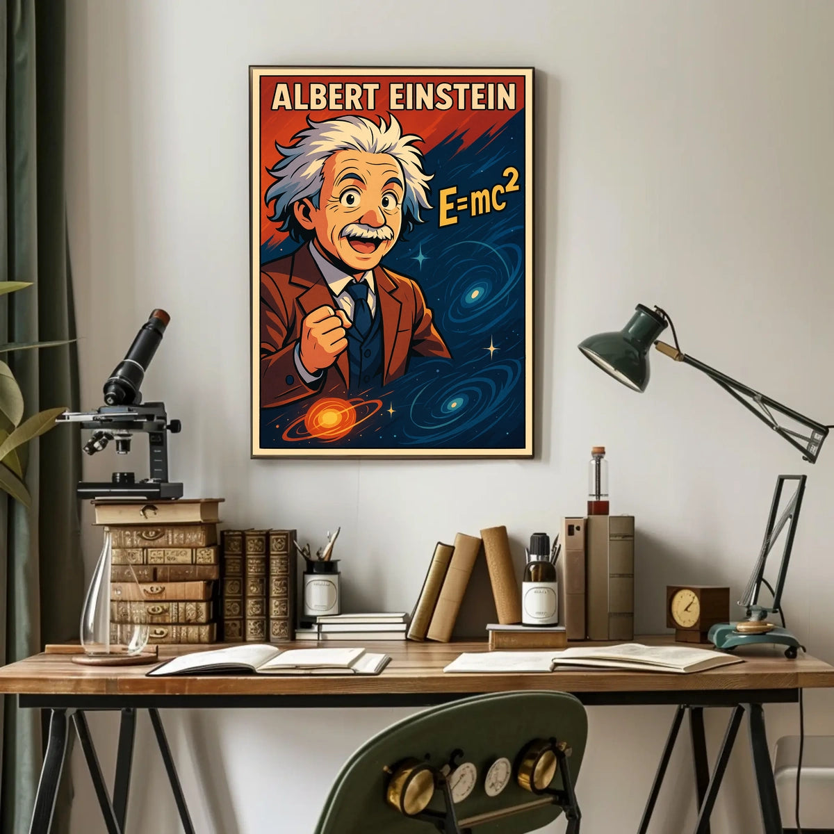 Albert Einstein Vintage Theoretical Portrait Poster
