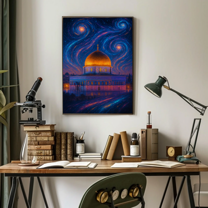 Dome of the Rock Starry Night Heritage Poster