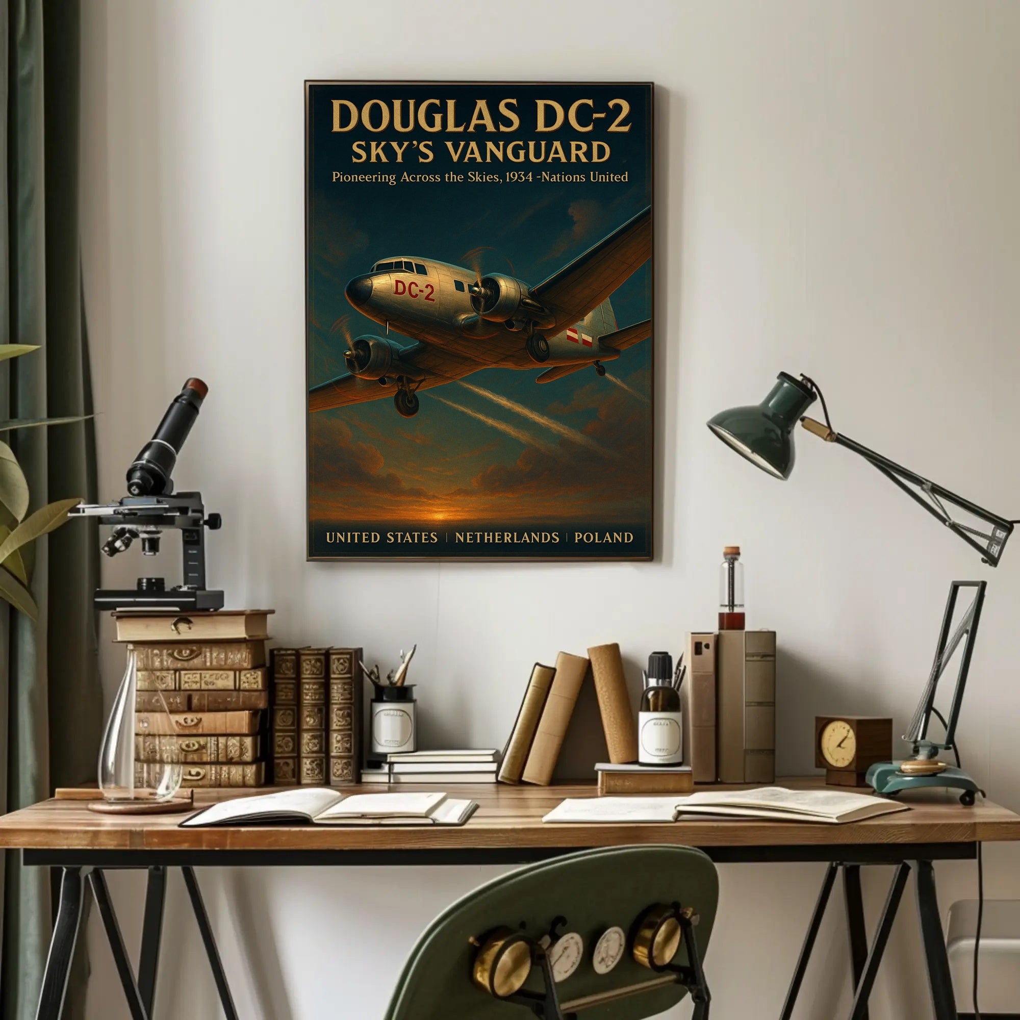 Douglas DC2 Vintage Aviation Poster Print