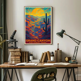 Psychedelic Vibrancy of Grand Canyon National Park Poster