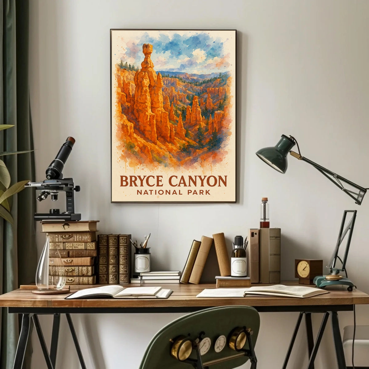 Bryce Canyon Watercolor Poster: Majestic Nature Art Print