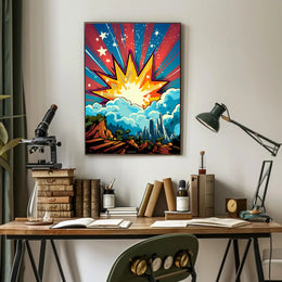 Cosmic Explosion Over Cityscape Poster