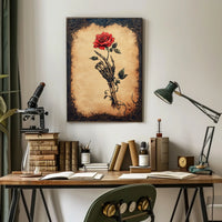 Skeletal Hand and Rose Artistic, Abstract, Pop Culture Poster