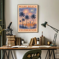 Miami Beach Celebration: Vibrant Urban or Cityscape Poster
