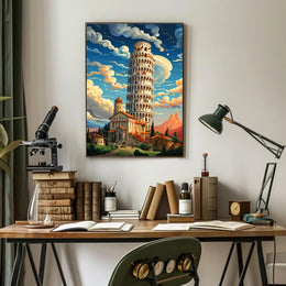 The Leaning Tower Of Pisa Artistic Poster PosterGoat