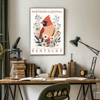 Northern Cardinal Kentucky State Bird Poster Art
