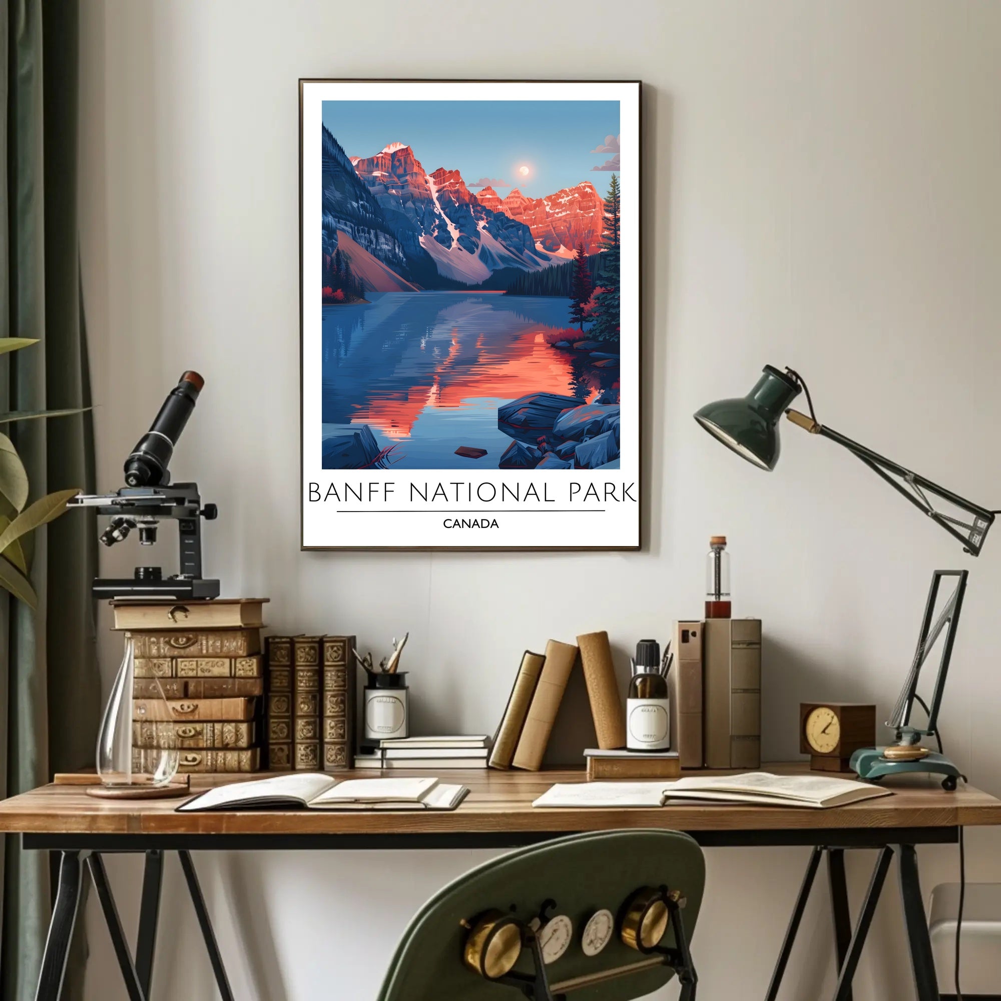 Banff National Park Reflection Travel Poster