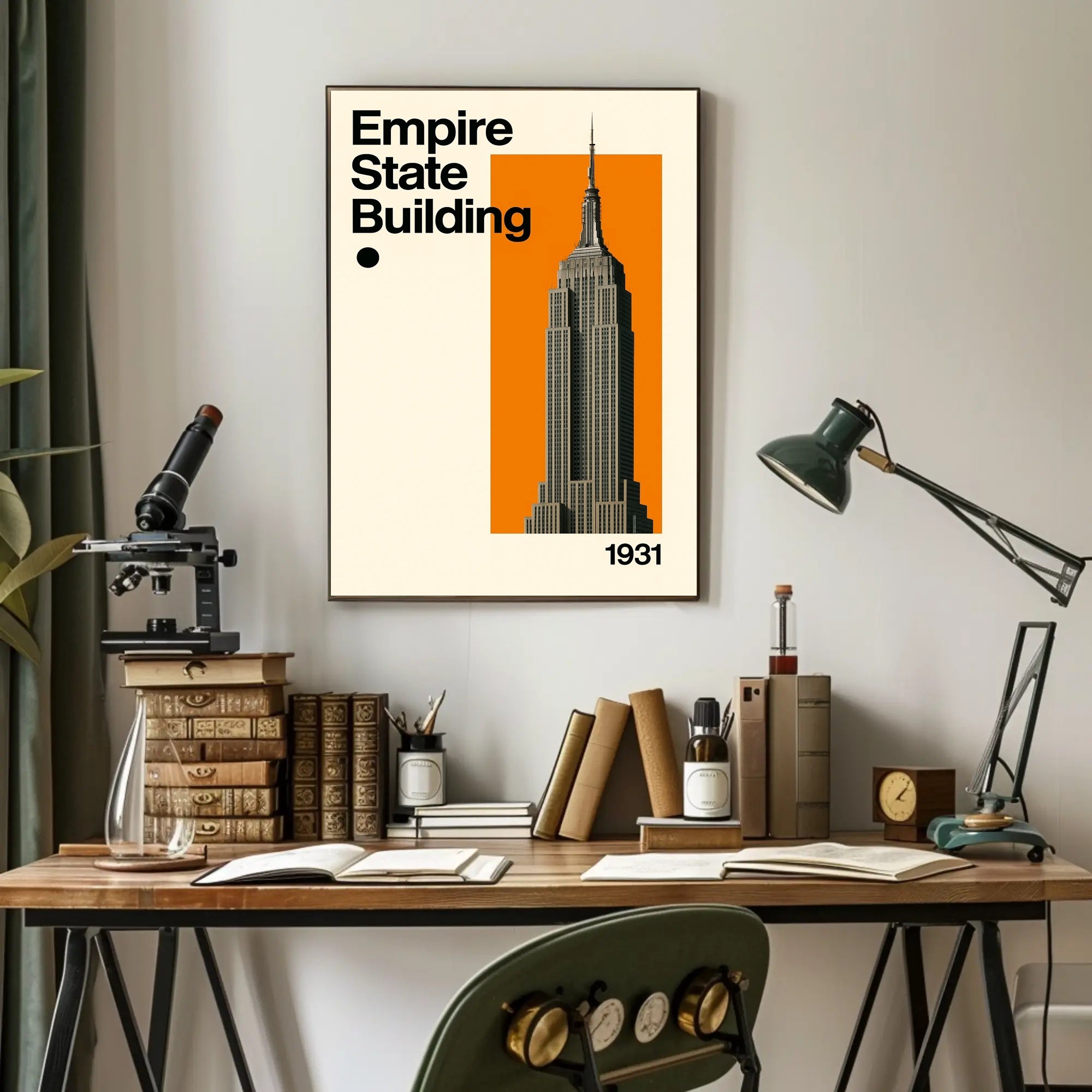 Empire State Building Art Deco Travel Poster