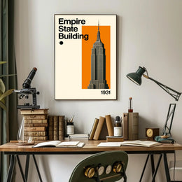 Empire State Building Art Deco Travel Poster