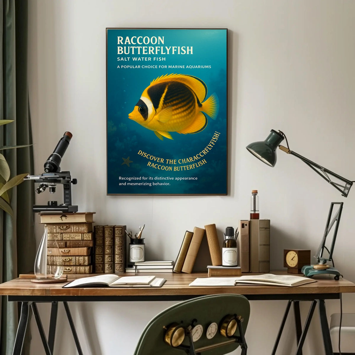 Raccoon Butterflyfish A Marine Aquarium Favorite Poster