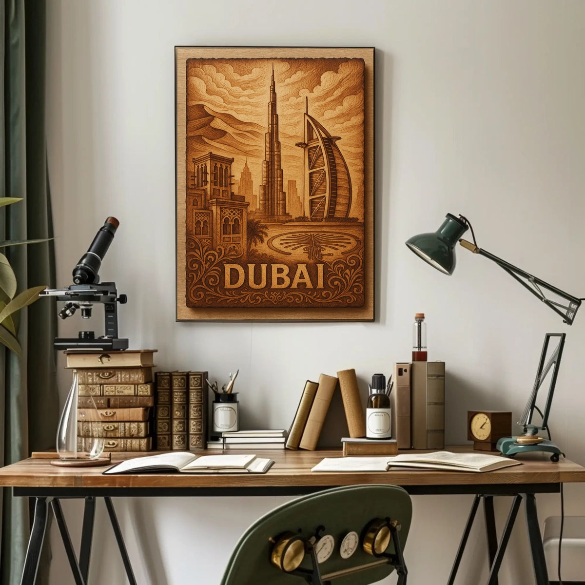 Dubai Cityscape Poster Fusion Of Tradition And Modernity
