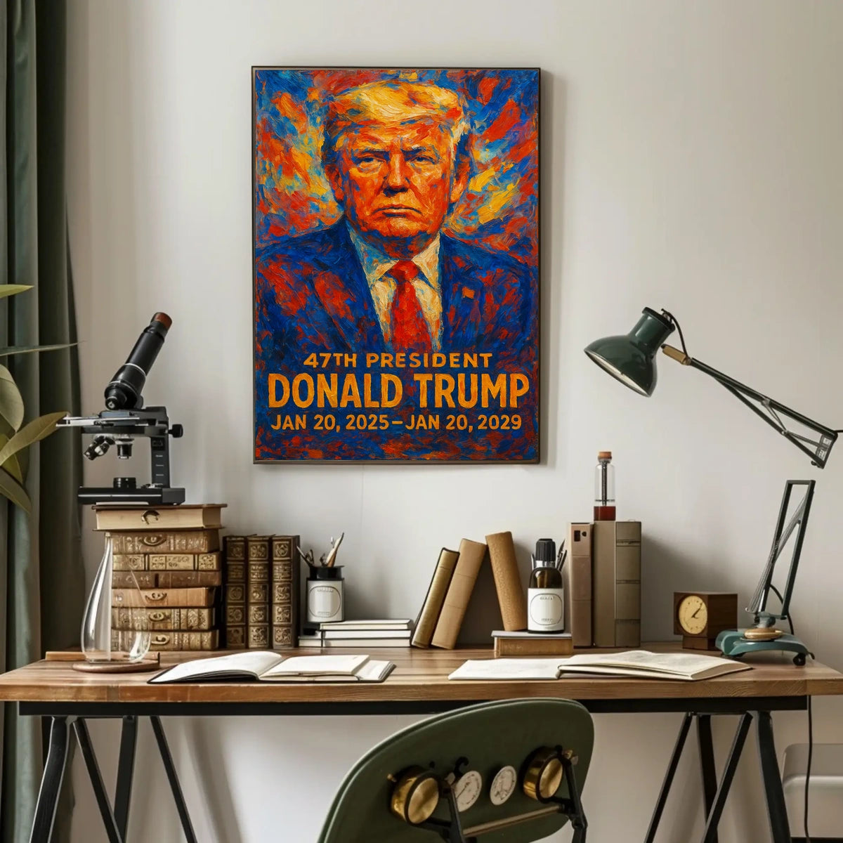 Trump Visionary Patriotism Red Blue Impressionism Poster