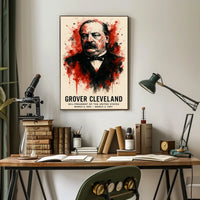 Grover Cleveland Watercolor Art: Historical or Presidential Poster