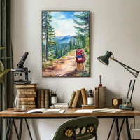 Forest Hiking Trail Mountain Landscape Scenic Nature Poster