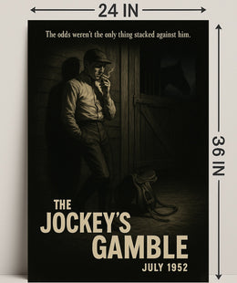 The Jockey's Gamble Noir Vintage Sports Poster