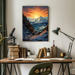 Breathtaking Sunset Mountain Landscape National Park Poster