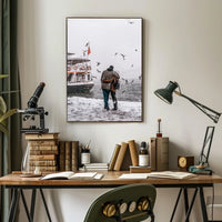 Winter Embrace By The Sea Poster