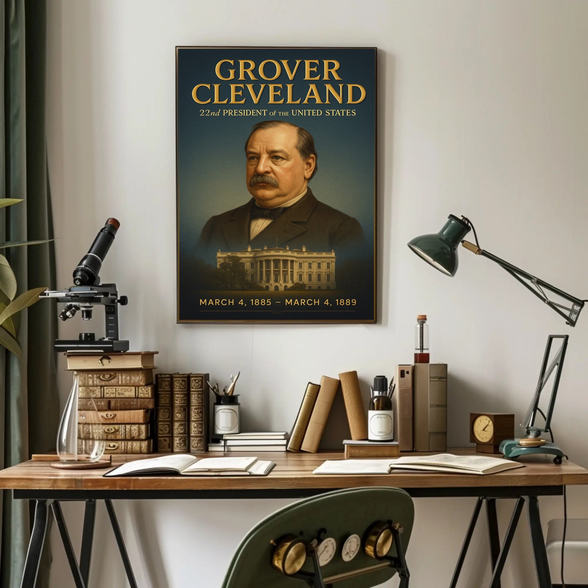 Grover Cleveland Vintage American Presidential Historical or Presidential Poster PosterGoat
