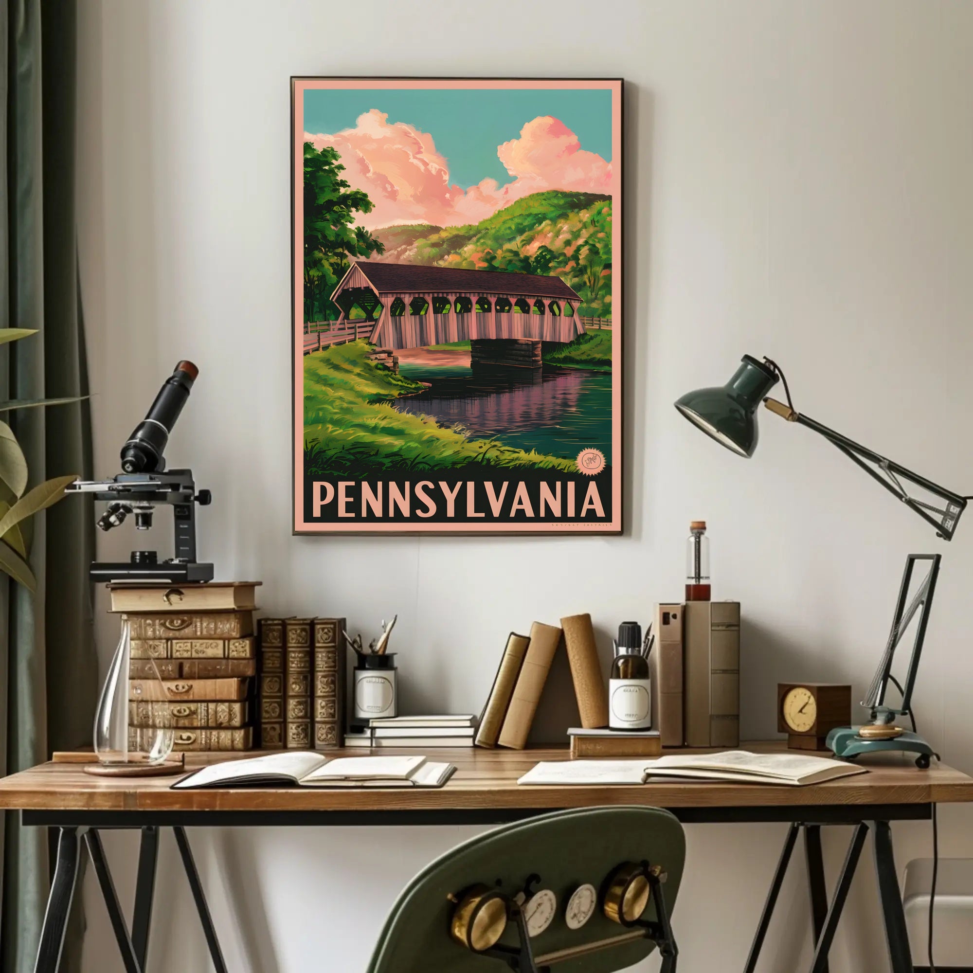 Scenic Pennsylvania Covered Bridge Poster