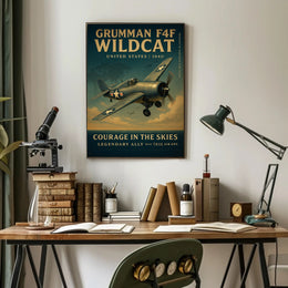 Grumman F4F Wildcat Tribute WWII Poster