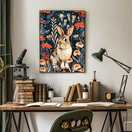Enchanted Garden Rabbit William Morris Art Poster
