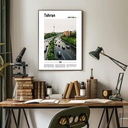 Tehran's Vibrant Cityscape With Milad Tower Urban or Cityscape Poster PosterGoat