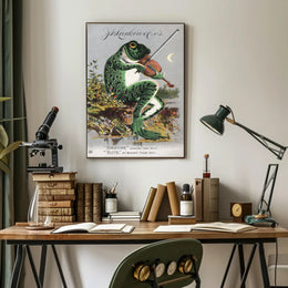 Whimsical Frog Playing Violin Vintage Advertisement Poster PosterGoat